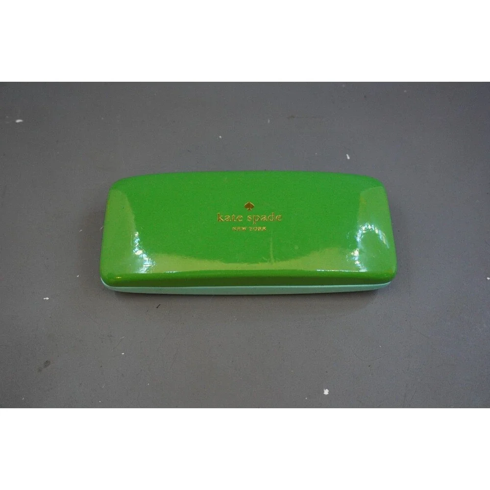 Kate Spade Eyeglass Case Turquoise Blue and Green Hard Clam Shell Eye Glasses